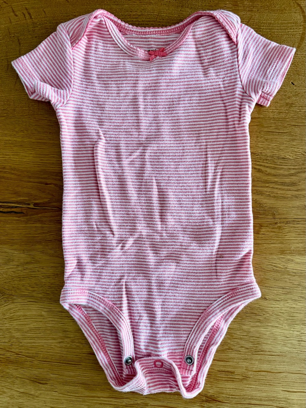 Carter’s Short-Sleeve Body Suit in Pink & White